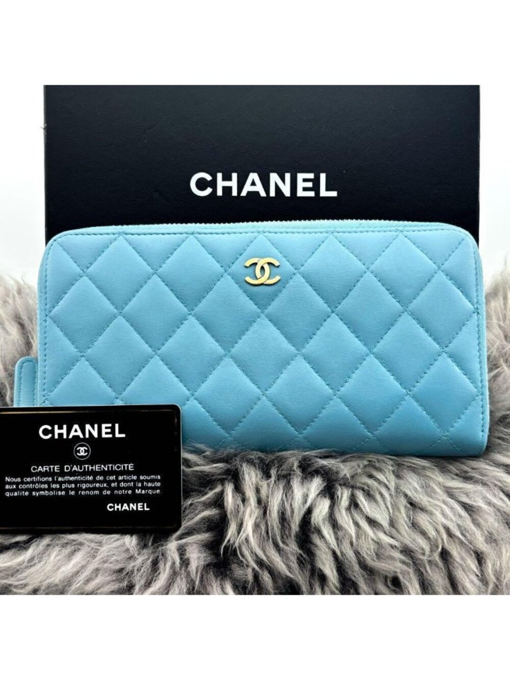 Chanel Wallet Quilted Round Zip LB